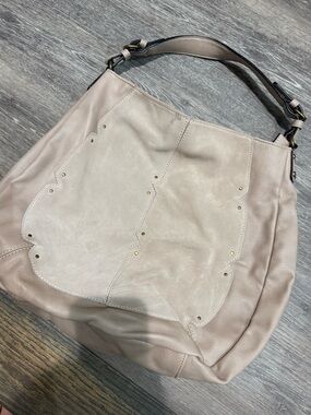 Taupe/Ivory hobo tote